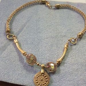 One of a kind necklace with Viking knit chain